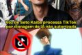Kenjiro Tsuda, dublador japonês, em primeiro plano com fundo de tribunal de Tóquio, caso IA clonagem voz
