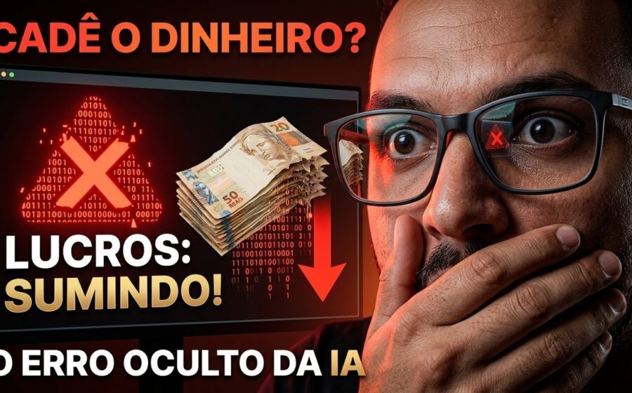 Profissional recebe relatório bagunçado gerado por IA, metáfora granada de lixo explodindo na mesa