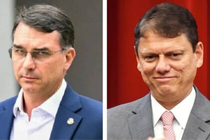 Tarcísio de Freitas e Flávio Bolsonaro em reunião estratégica em Brasília antes do debate final na Globo