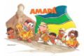 Thai Rodrigues, primeira roteirista do Amapá na Turma da Mônica, sorri com caderno de quadrinhos do Estúdio Maurício de Sousa