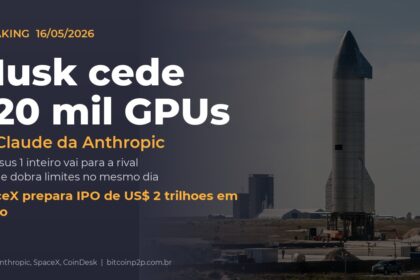 Elon Musk e logotipo Anthropic com ícones de ações SpaceX e Claude representando doações tecnológicas