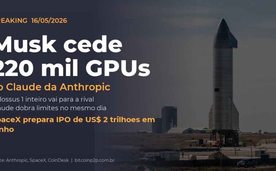 Elon Musk e logotipo Anthropic com ícones de ações SpaceX e Claude representando doações tecnológicas