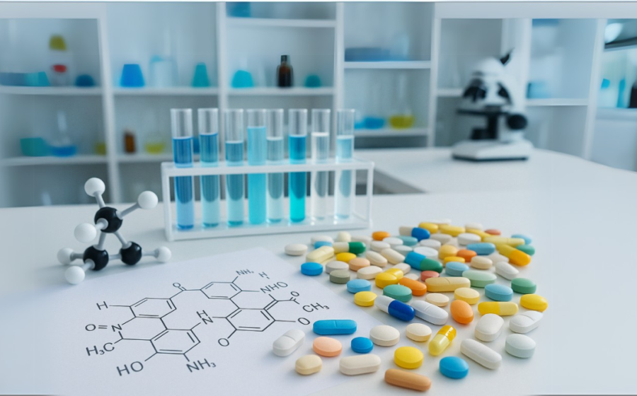 Pesquisadores em laboratório farmacêutico desenvolvendo novos medicamentos com financiamento BNDES