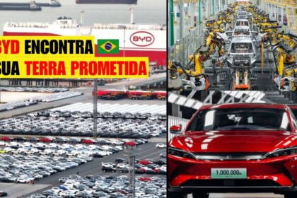 Complexo industrial da BYD em Camaçari (BA) com galpões de soldagem e pintura em testes operacionais para produção nacional 2027