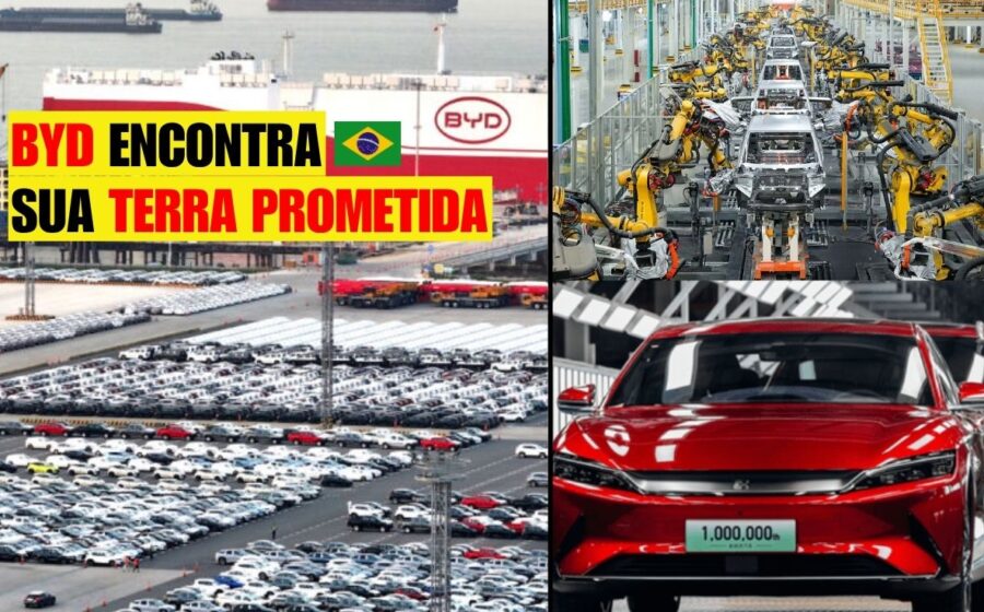 Complexo industrial da BYD em Camaçari (BA) com galpões de soldagem e pintura em testes operacionais para produção nacional 2027