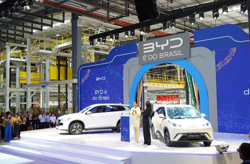 Fábrica da BYD em Camaçari, Bahia, em expansão para 600 mil veículos/ano