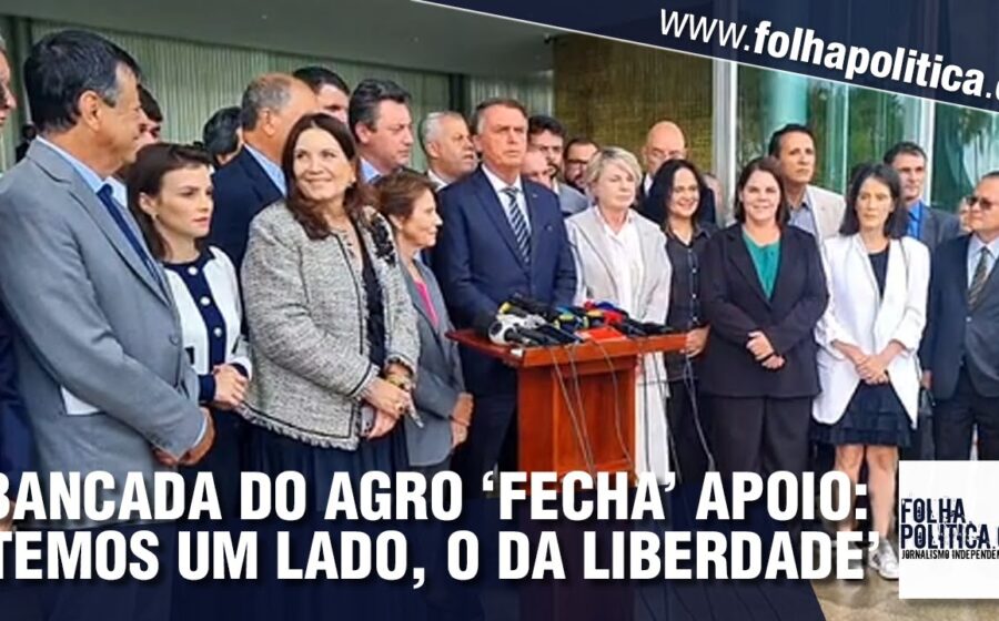 Líderes da bancada ruralista e Flávio Bolsonaro em reunião no Congresso Nacional