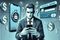 Bancos gigantes bloqueiam agentes de IA: cofre bancário com escudo digital impedindo robô de acessar contas