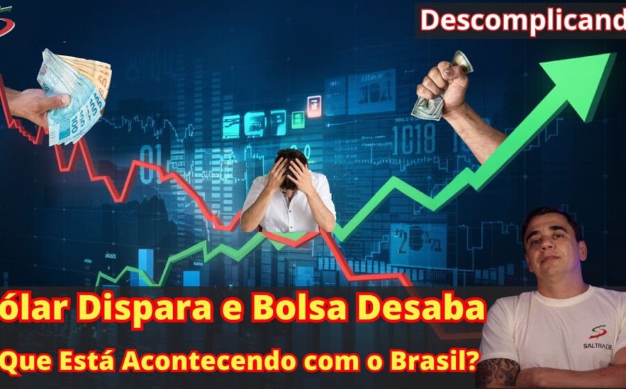 Gráfico de alta do Ibovespa e queda do dólar após resultado do 1º turno das eleições