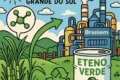 Sede da Braskem com gráficos financeiros representando reestruturação de dívida de US$ 54 bi