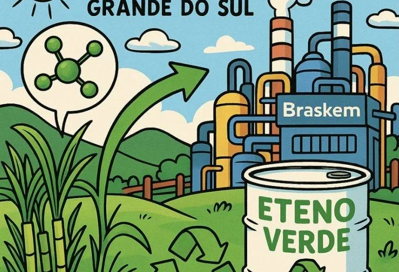 Sede da Braskem com gráficos financeiros representando reestruturação de dívida de US$ 54 bi