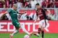 Logos da CBF, Palmeiras e Flamengo sobre fundo do Brasileirão, simbolizando proteção de clubes na reta final