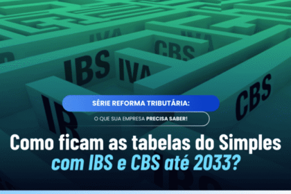 Gráfico de projeção da alíquota CBS caindo de 11,3% em 2027 para patamares menores até 2033