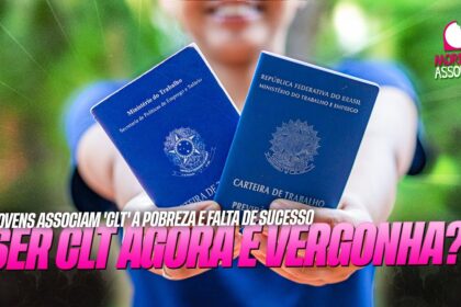 Jovens estudantes sorridentes em ambiente corporativo moderno representando preferência por CLT e flexibilidade