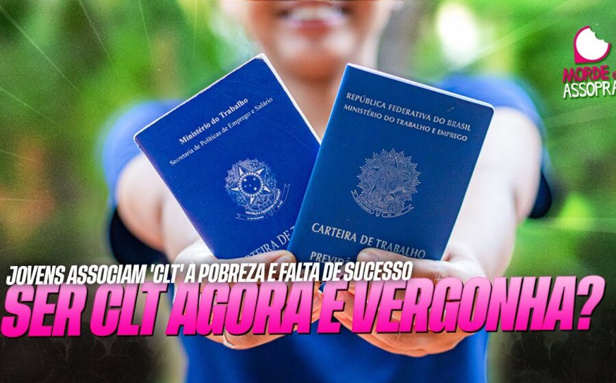 Jovens estudantes sorridentes em ambiente corporativo moderno representando preferência por CLT e flexibilidade