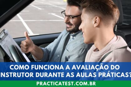 Candidato a CNH realiza prova prática acompanhado por instrutor particular dentro do veículo