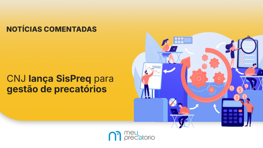 Logos do CNJ e B3 sobre fundo digital representando sistema Sispreq de rastreamento de precatórios