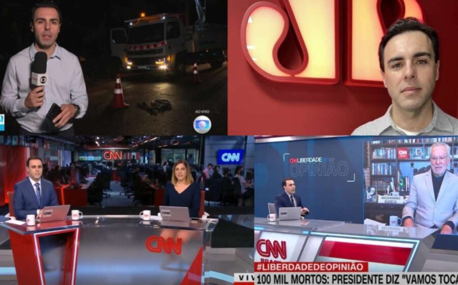 Logotipo da CNN Brasil com destaque para liderança em audiência sobre GloboNews em setembro