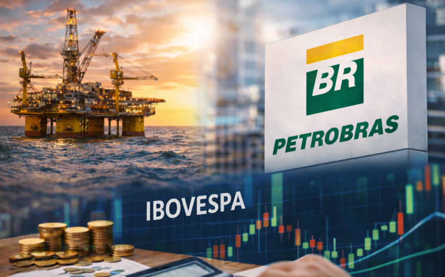 Gráficos de ações da CSN, Vale e Petrobras com indicadores financeiros contrastantes