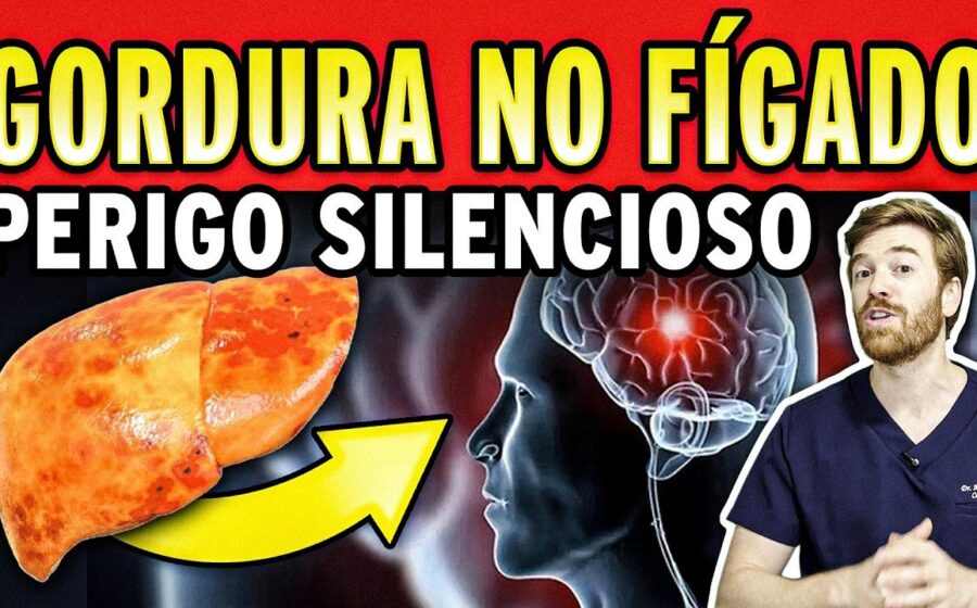 Ilustração do mecanismo duplo da CagriSema: cérebro silenciando fome e fígado reduzindo gordura hepática