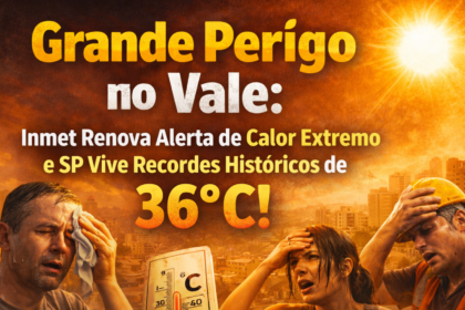 Céu carregado com trovoadas sobre Campo Grande sob calor de 36°C