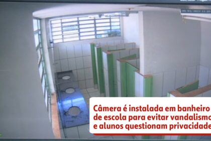 Câmera escondida como sensor de fumaça em banheiro de colégio cívico-militar em Cambé PR