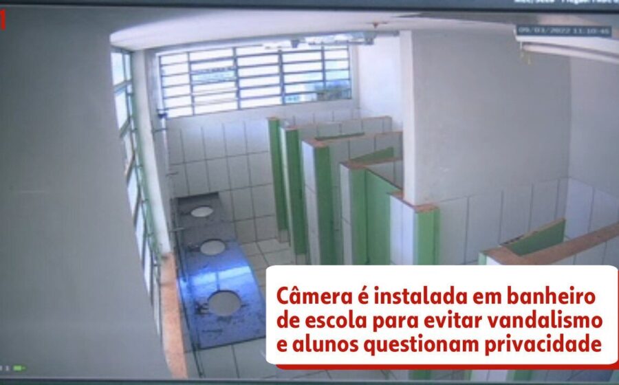 Câmera escondida como sensor de fumaça em banheiro de colégio cívico-militar em Cambé PR