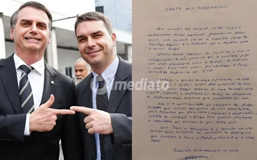 Documento assinado por Flávio Bolsonaro com brasão da República alterado e múltiplas versões