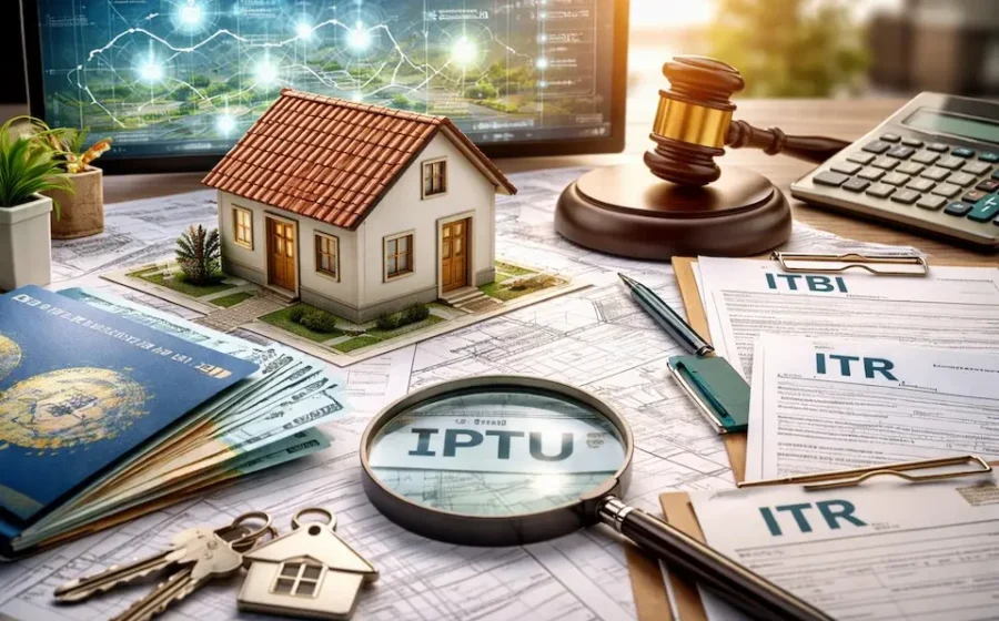 Tela de computador mostra busca nacional de imóveis por CPF ou CNPJ no sistema dos cartórios