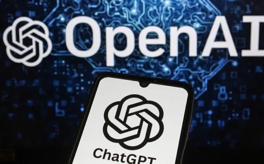 Ilustração de chatbot ChatGPT com símbolo médico e balança da justiça representando processo contra OpenAI por erro médico