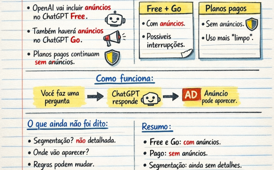Tela do ChatGPT exibindo anúncio visual durante geração de imagem por IA