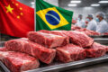 Contêineres de carne bovina brasileira em porto chinês com alerta de sobretaxa de 67%