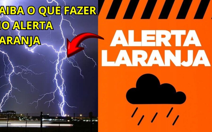 Céu escuro com chuva intensa sobre urna eletrônica e título de eleitor em São Paulo, alerta laranja Defesa Civil