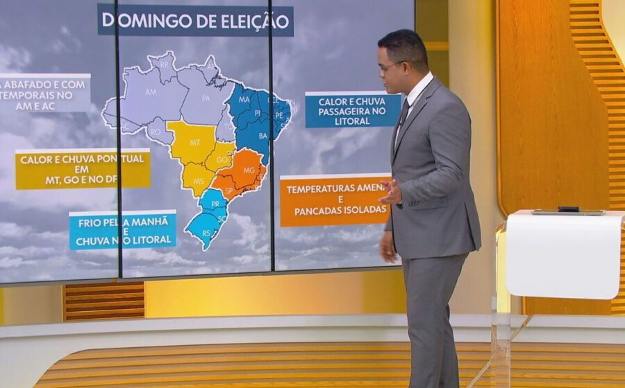 Eleitores enfrentando chuva forte para votar nas eleições brasileiras 2024