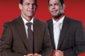 Irmãos Nogueira, Rodrigo e Rogério, em pose executiva na academia Team Nogueira