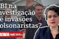 Flávio Bolsonaro em destaque com bandeiras do Brasil e EUA, representando tensão diplomática por visto concedido despite veto do STF