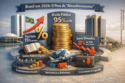 Gráfico da dívida bruta do Brasil projetada a 90% do PIB até 2028 com destaque para 2027