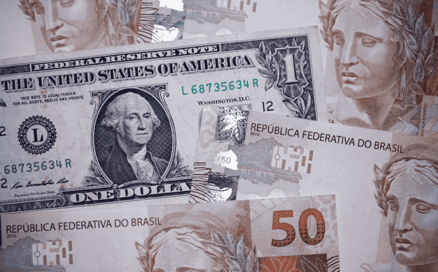 Gráfico mostra dólar a R$ 5,05 com indicadores de inflação 2027 e empate técnico eleitoral