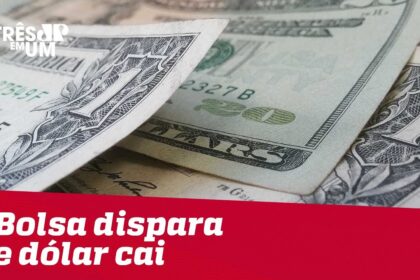 Gráfico de bolsa mostra queda histórica de 14% no Ibovespa e dólar a R$ 5,40