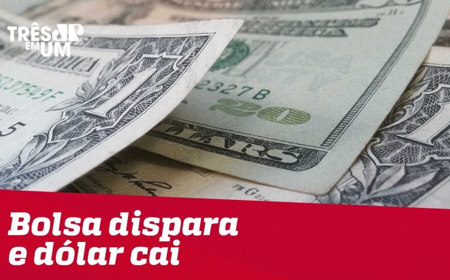 Gráfico de bolsa mostra queda histórica de 14% no Ibovespa e dólar a R$ 5,40