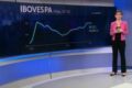 Gráfico mostra dólar disparando 11,77% para R$ 5,584 após eleição no Brasil, com circuit breaker na B3