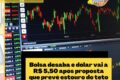 Gráfico financeiro mostra alta do dólar para R$ 5,39 e queda do Ibovespa abaixo de 170 mil pontos