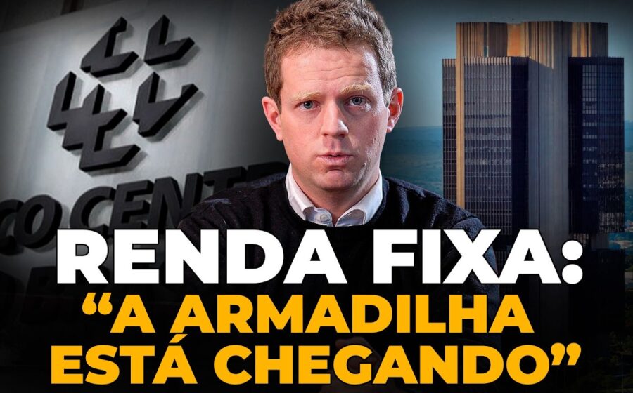 Investidor analisa armadilha tributária de ETF renda fixa com gráficos e alerta fiscal