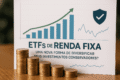 Gráfico de barras mostrando explosão de ETFs de renda fixa na B3 com ícones de XP e Investo