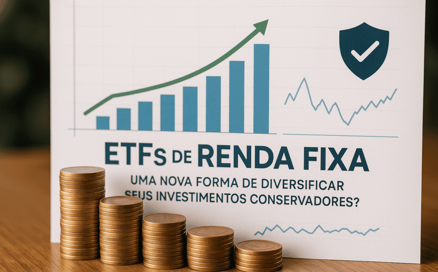 Gráfico mostrando ETF renda fixa com ícones de impostos e calendário de vencimentos