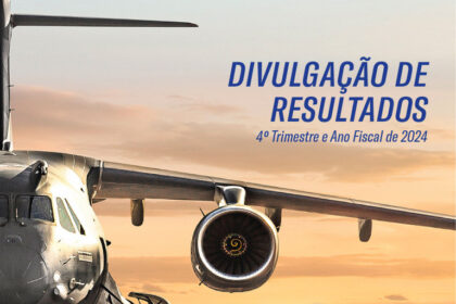 Gráfico financeiro mostra ações da Embraer com seta indicando mudança de ADR 4:1 para 1:1