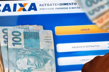 Caminhão da Caixa Econômica Federal na Praça Beira Rio em Registro SP para saque calamidade FGTS