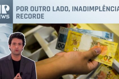 Gráfico mostra queda do endividamento familiar para 81,7% mas alta da inadimplência entre ricos no Brasil