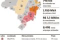 Linhas de transmissão de energia cruzando o Brasil, representando leilão da Aneel vencido por empresas espanholas
