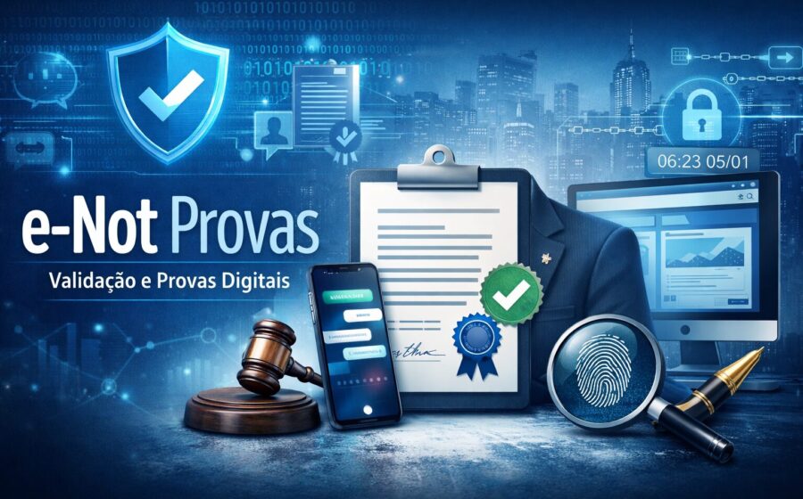 Cartório digital com tela exibindo gráfico de crescimento de 140% em atas notariais para provas digitais de cyberbullying
